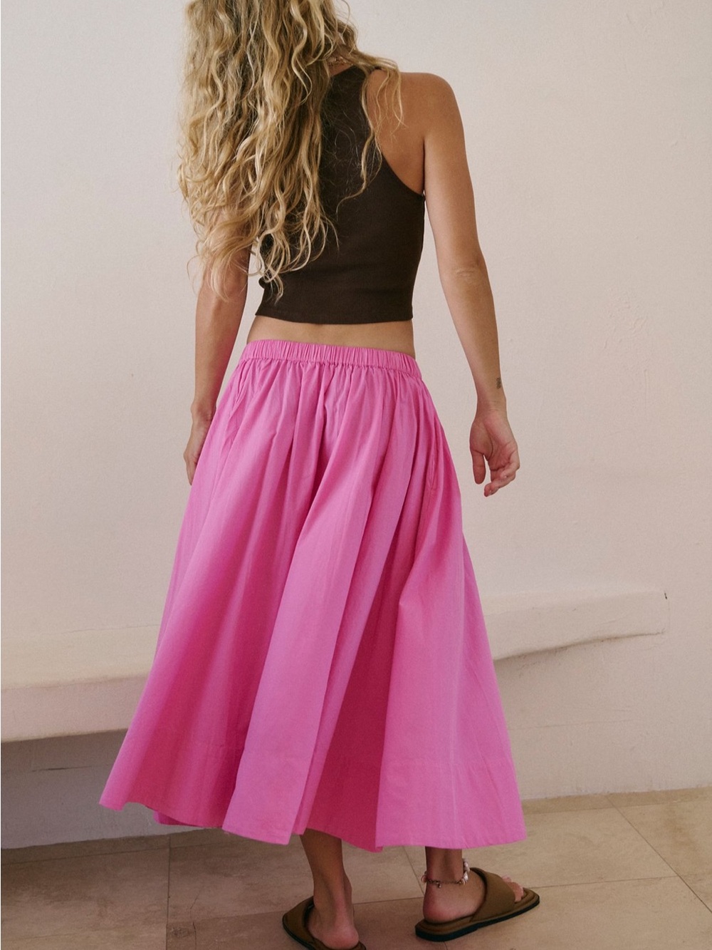Free People Midi Skirt in Rich Magenta - Picture 4 of 4